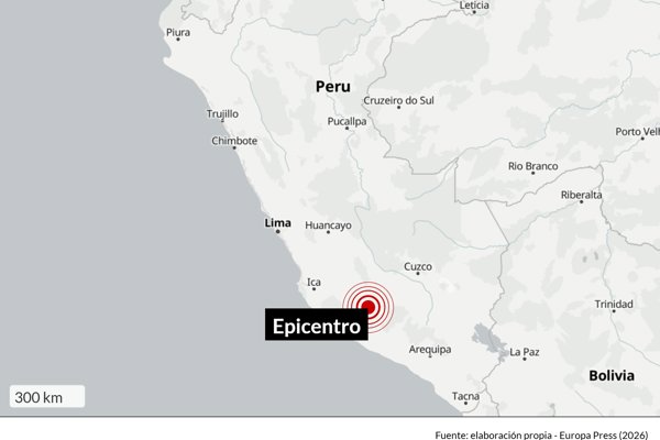 Registrado un terremoto de magnitud 7,2 en el sur de Perú