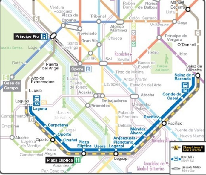Cierre de la Línea 6 de Metro entre Sainz de Baranda y Laguna