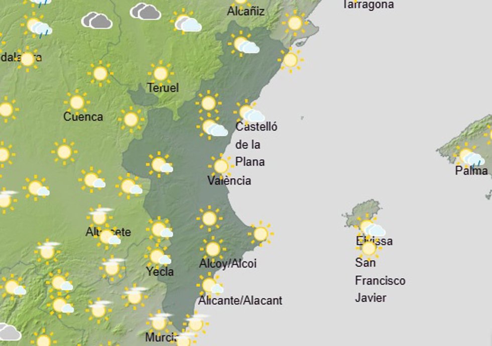 El tiempo este viernes 21 de agosto en la Comunitat Valencia