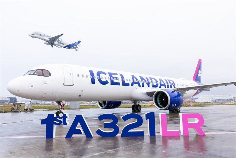 Archivo - Nuevo avión Airbus A321LR de Icelandair.