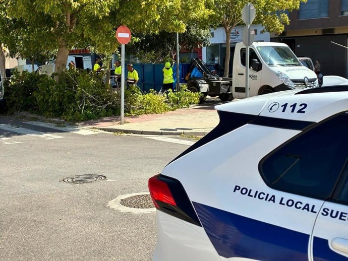 Trabajos en la localidad de Sueca tras la tormenta