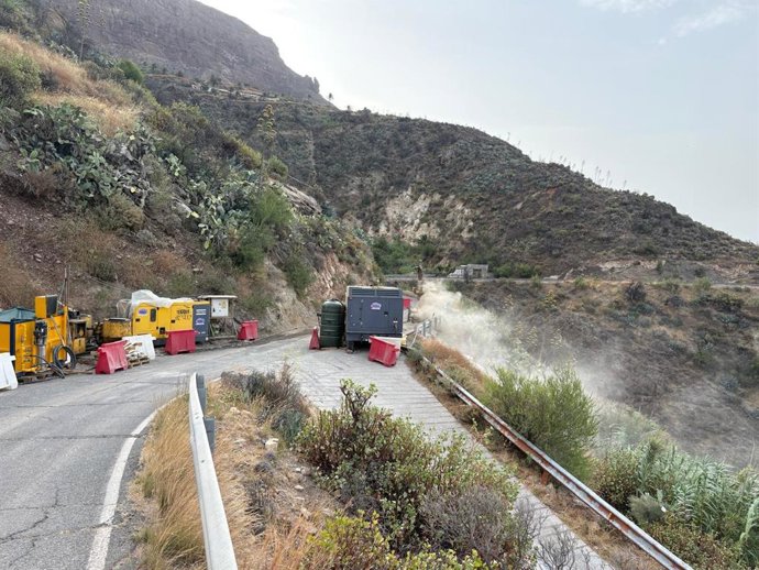El Cabildo ultima las obras de emergencia de la GC-654 por la borrasca Therese y recupera la conexión con Risco Blanco
