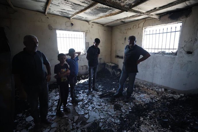 Secuela de un ataque de colonos israelíes en Cisjordania (imagen de archivo) 