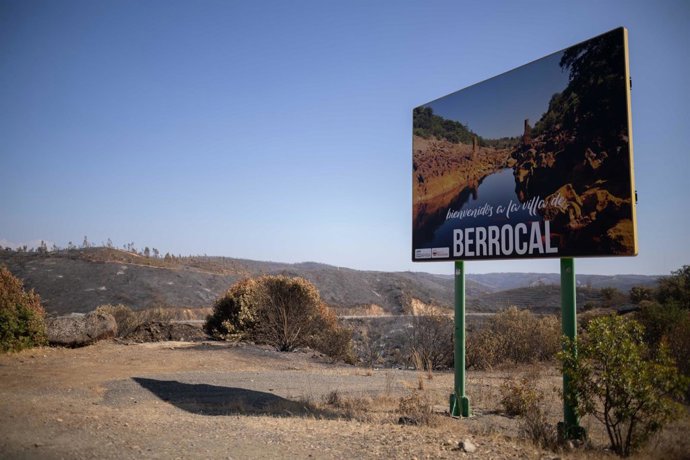 El incendio de Niebla deja un paisaje desolador en Berrocal (Huelva). 