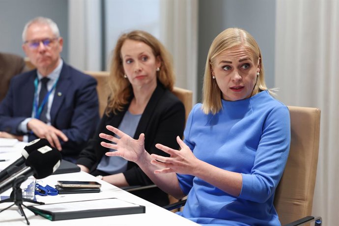 Archivo - June 17, 2026, Helsinki, Uusimaa, Finland: A press conference by Finnish Foreign Minister Elina Valtonen was held in Helsinki on the topic: Peace mediation in a changed world.