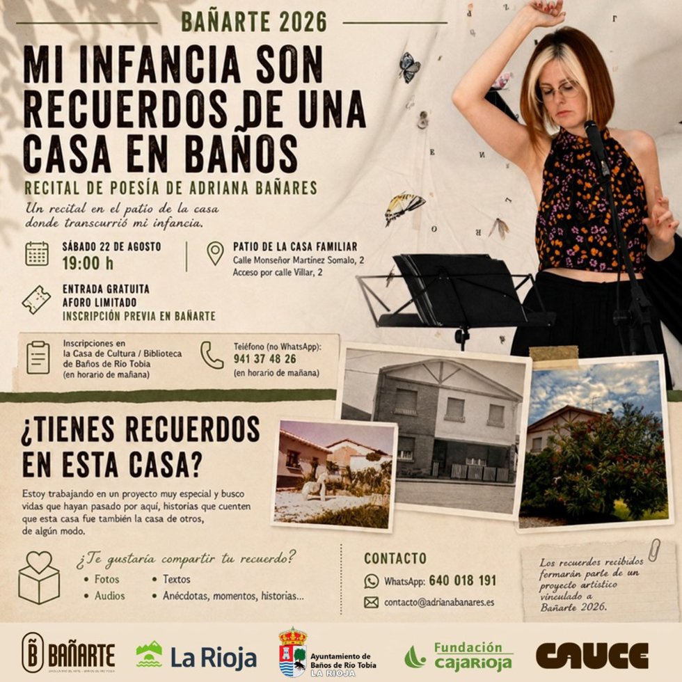Recital de Adriana Bañares en la casa donde transcurrió su infancia cuelga el cartel de completo a doce días del mismo