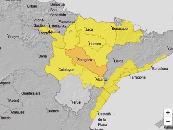 El aviso por tormentas estará activo este sábado, 22 de agosto, entre las 14:00 y las 22:00 horas.