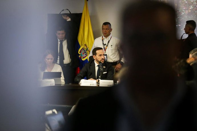 BOGOTA, Aug. 10, 2026  -- Colombian President Abelardo de la Espriella attends an earthquake response meeting in Bogota, capital of Colombia, Aug. 10, 2026. The death toll from a magnitude 7.4 earthquake that struck western Colombia on Monday has risen to