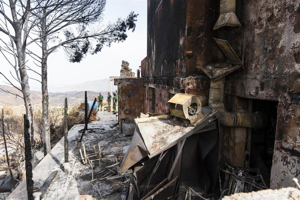 Archivo - Vivienda en Bédar (Almería) afectada por el incendio forestal que se originó el 9 de julio en Los Gallardos (Almería).  