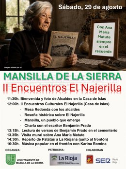 Cartel encuentros sobre el Najerilla en Mansilla de la Sierra