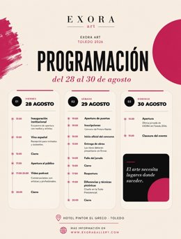 Cartel con la programación de Feria de Arte Contemporáneo.