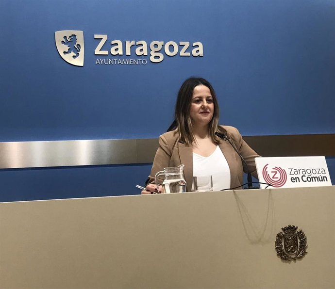 Archivo - La portavoz del grupo municipal de ZeC en el Ayuntamiento de Zaragoza, Elena Tomás