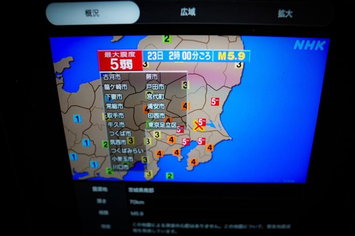 Terremoto en la región de Tokio