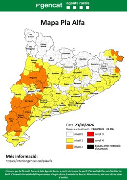 Mapa del Pla Alfa aquest diumenge