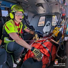 Sucesos.- Rescatado en helicóptero un ciclista herido tras sufrir una caída en Cabrerizos (Salamanca)