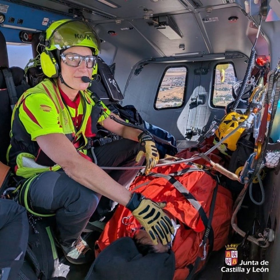Sucesos.- Rescatado en helicóptero un ciclista herido tras sufrir una caída en Cabrerizos (Salamanca)