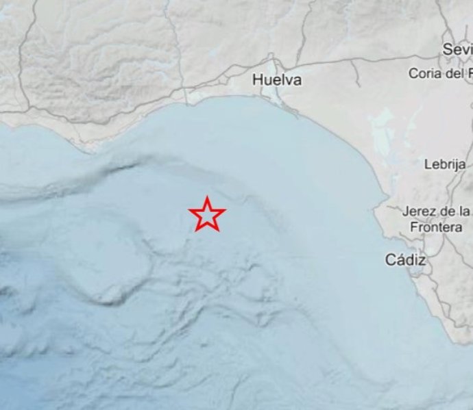 Imagen del terremoto registrado en el Golfo de Cádiz.