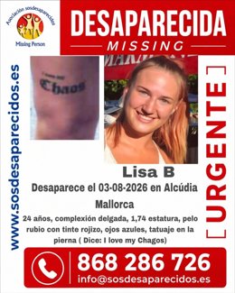 Buscan a una joven desaparecida desde principios de mes en Alcúdia.