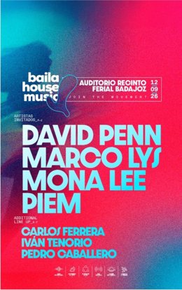 Cartel del Baila House 2026 en Badajoz