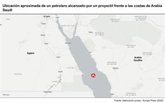 Foto: A.Saudí.- Registrado un incendio en un petrolero tras ser alcanzado por un proyectil frente a las costas de Arabia Saudí