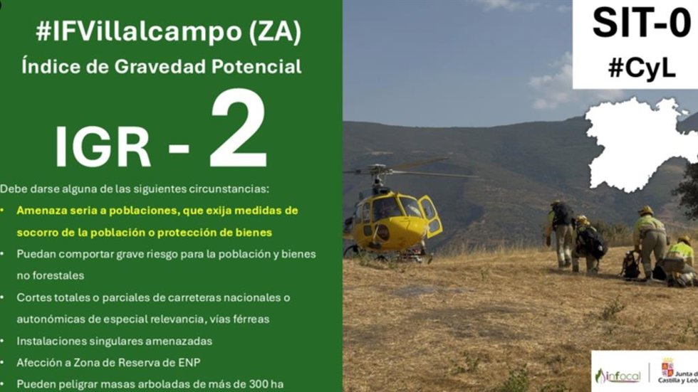 Aviso de IGR 2 en Villalcampo.