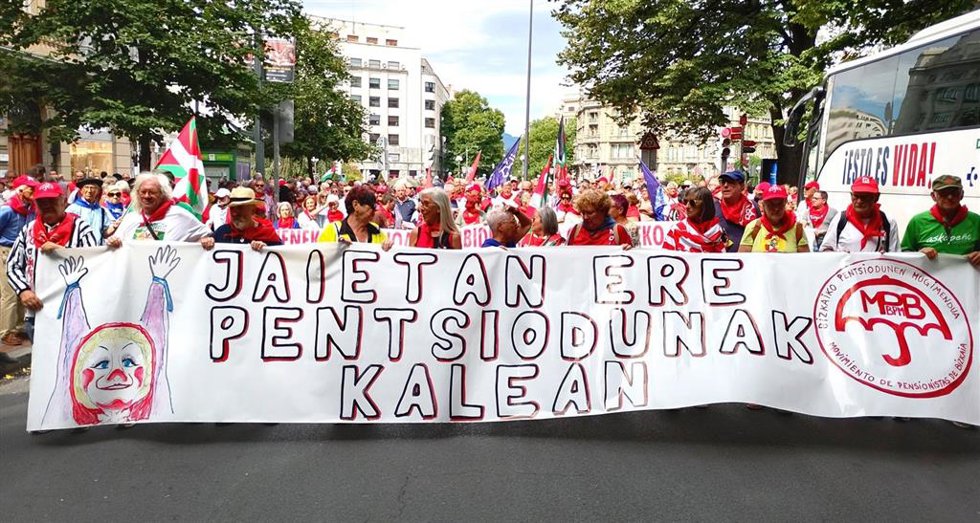 Manifestación en Bilbao de pensionsitas