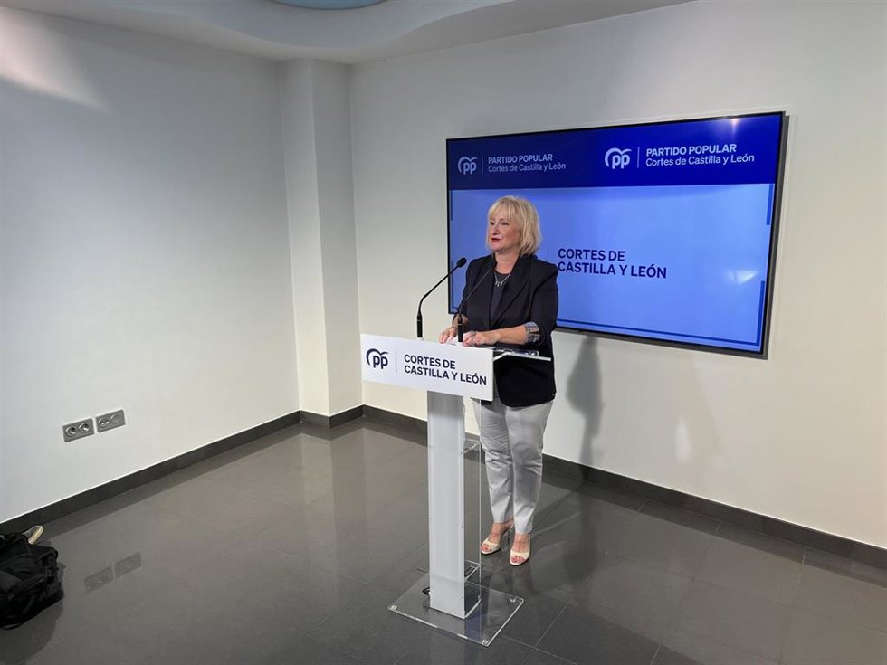 La portavoz del PP en las Cortes de Castilla y León, Leticia García, hoy en Zamora.