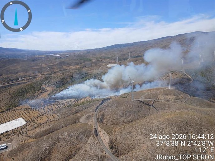 Incendio forestal en Las Tres Villas (Almería).