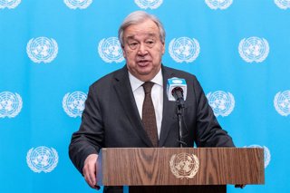 July 31, 2026, New York, New York, United States: Secretary-General Antonio Guterres speaks to the press at UN Headquarters in New York, NY on July 31, 2026. UN Secretary-General António Guterres reported on his recent visits to Syria, Jordan, and Cyprus.
