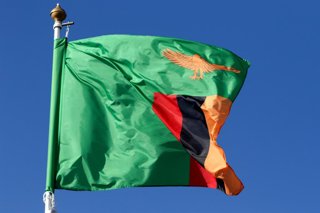 Archivo - June 9, 2024, Saint Petersburg, Russia: The flag of the Republic of Zambia seen in the gallery of flags of the participating countries in the framework of St. Petersburg International Economic Forum 2024