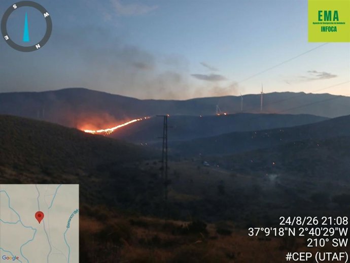 Incendio en el término municipal de Las Tres Villas, en Almería.