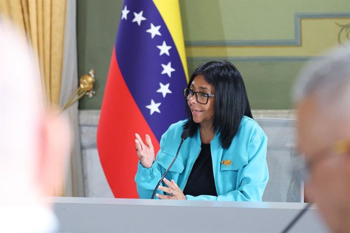 Archivo - Arquivo - A presidente interina da Venezuela, Delcy Rodríguez, em uma foto de arquivo.
