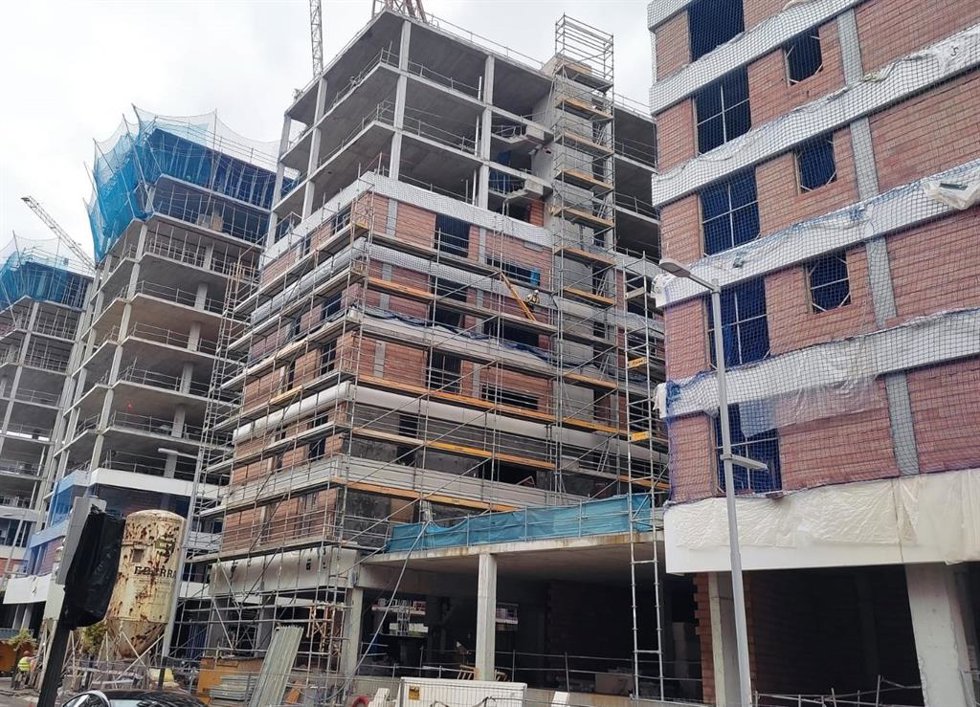 Obras de construcción de viviendas en Bilbao