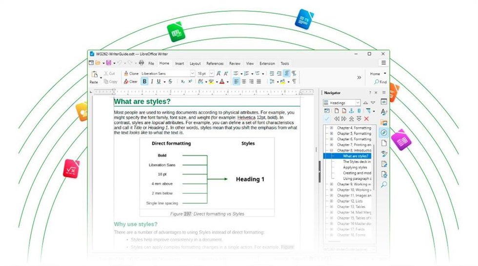 Ilustración sobre LibreOffice.