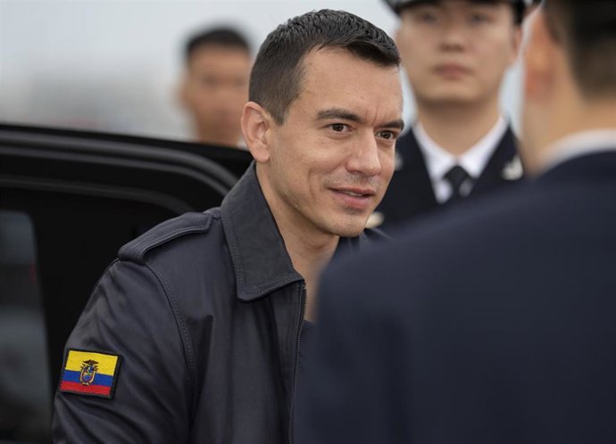 El presidente de Ecuador, Daniel Noboa Azén, durante una visita a China.