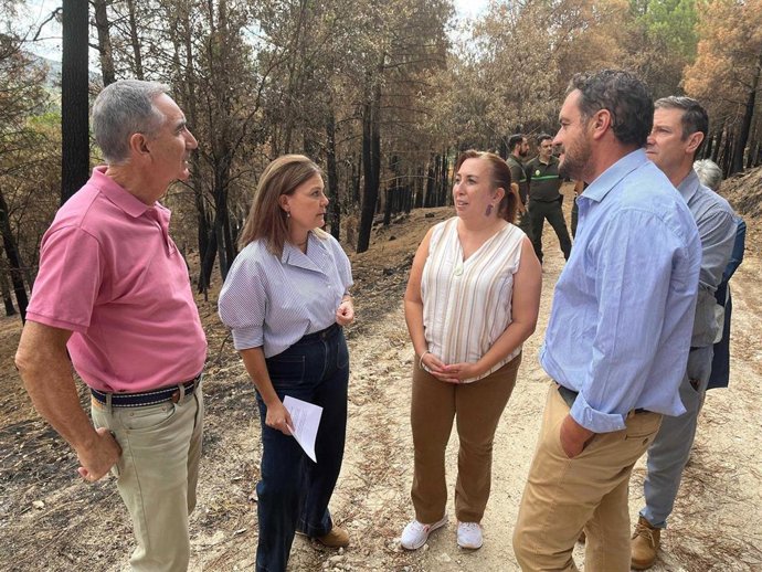 La directora general de Infraestructuras y Economía Circular, Cristina Frías, durante su visita a La Adrada (Ávila).