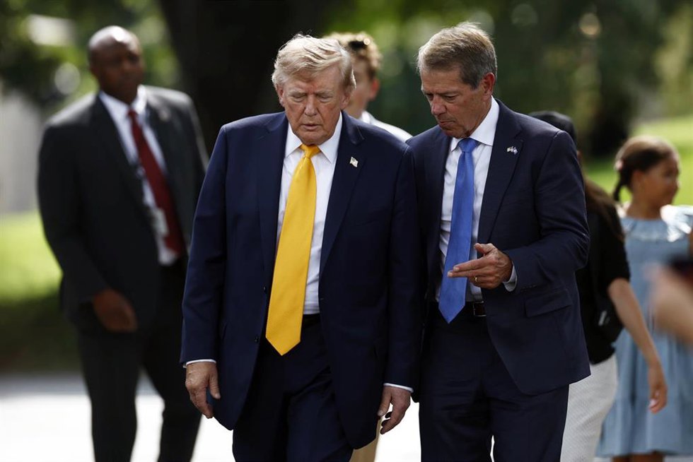 El presicente de EEUU, Donald J Trump, durante un acto en la Casa Blanca.  