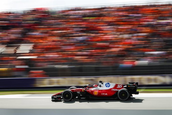 16 LECLERC Charles (mco), Scuderia Ferrari SF-26, action during the Formula 1 Dutch Grand Prix 2026, 12th round of the 2026 Formula One World Championship from August 21 to 23, 2026 on the Circuit Zandvoort, in Zandvoort, Netherlands - Photo Antonin Vince