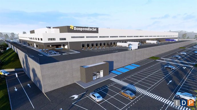 Render del futuro almacén del Grup Bon Preu en Montblanc (Tarragona)