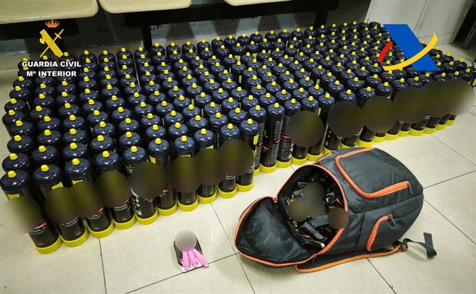 La mercancía aprehendida en Melilla a un pasajero procedente de Málaga.