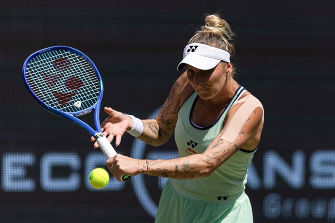 Archivo - Marketa Vondrousova, durante un partido.