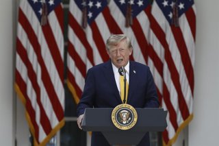 August 24, 2026, Washington, District Of Columbia, USA: United States President Donald J Trump arrives to deliver remarks during an education event in the Rose Garden of the White House in Washington DC, USA, 24 August 2026. President Trump and Secretary 