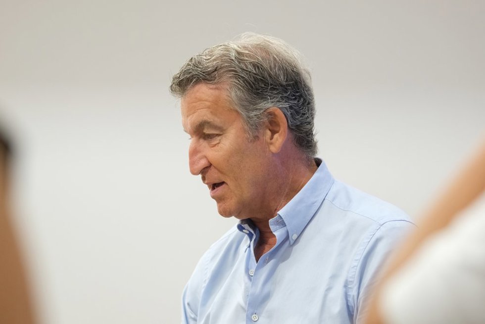 El presidente del Partido Popular, Alberto Núñez Feijóo, durante una entrevista para Europa Press, en la sede autonómica del PPdeG, a 21 de agosto de 2026, en Santiago de Compostela, A Coruña, Galicia (España).