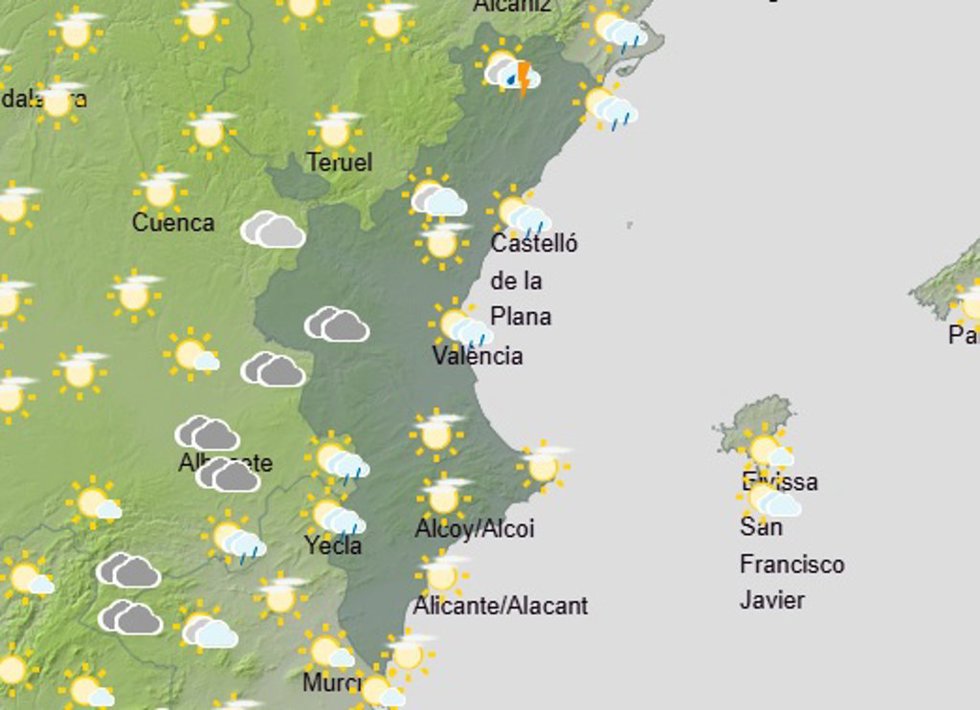 Predicción del tiempo para este miércoles 26 de agosto de 2026 en la Comunitat Valenciana