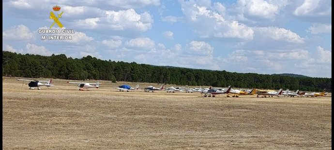 Aeródromo de Sotos con la aeronaves.
