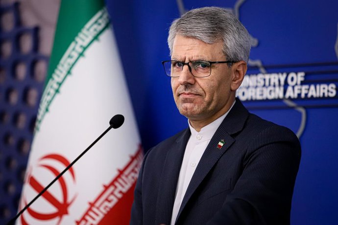 August 24, 2026, Tehran, Iran: Iranian Foreign Ministry spokesperson Esmail Baghaei speaks during his weekly press conference in Tehran, Iran, on August 24, 2026. Baghaei answered reporters' questions on Iran's foreign policy, relations with neighboring c
