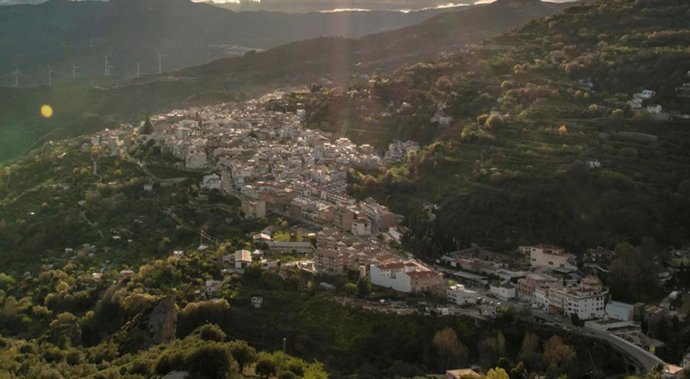 Vista aérea de Lanjarón, en la Alpujarra de Granada.