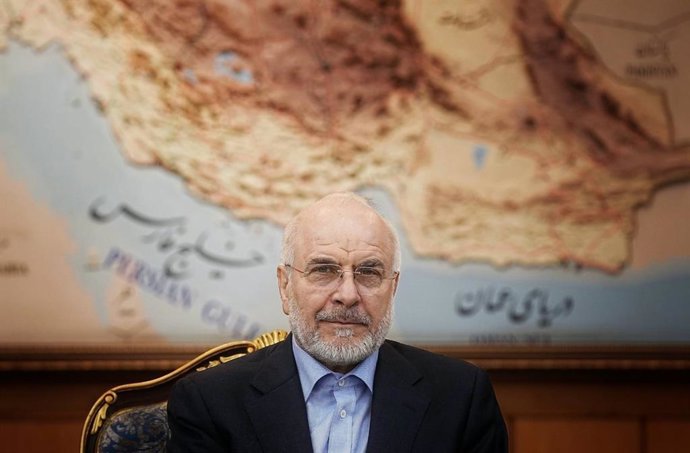 El presidente del Parlamento de Irán y jefe del equipo negociador iraní en las conversaciones con Estados Unidos, Mohamed Baqer Qalibaf.  
