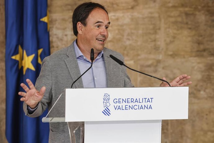 El presidente de la Generalitat Valenciana, Juanfran Pérez Llorca, en el Palau de la Generalitat