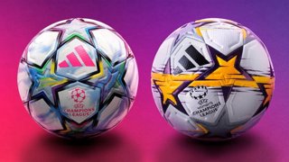 Imagen de los dos balones oficiales de la fase de liga de la Champions Masculina y Femenina 26-27